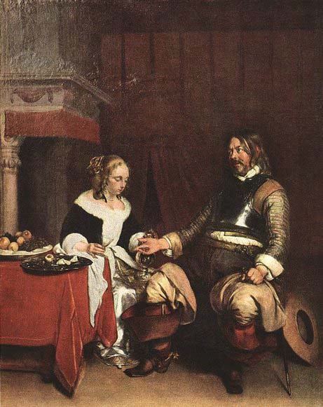 Man Offering a Woman Coins